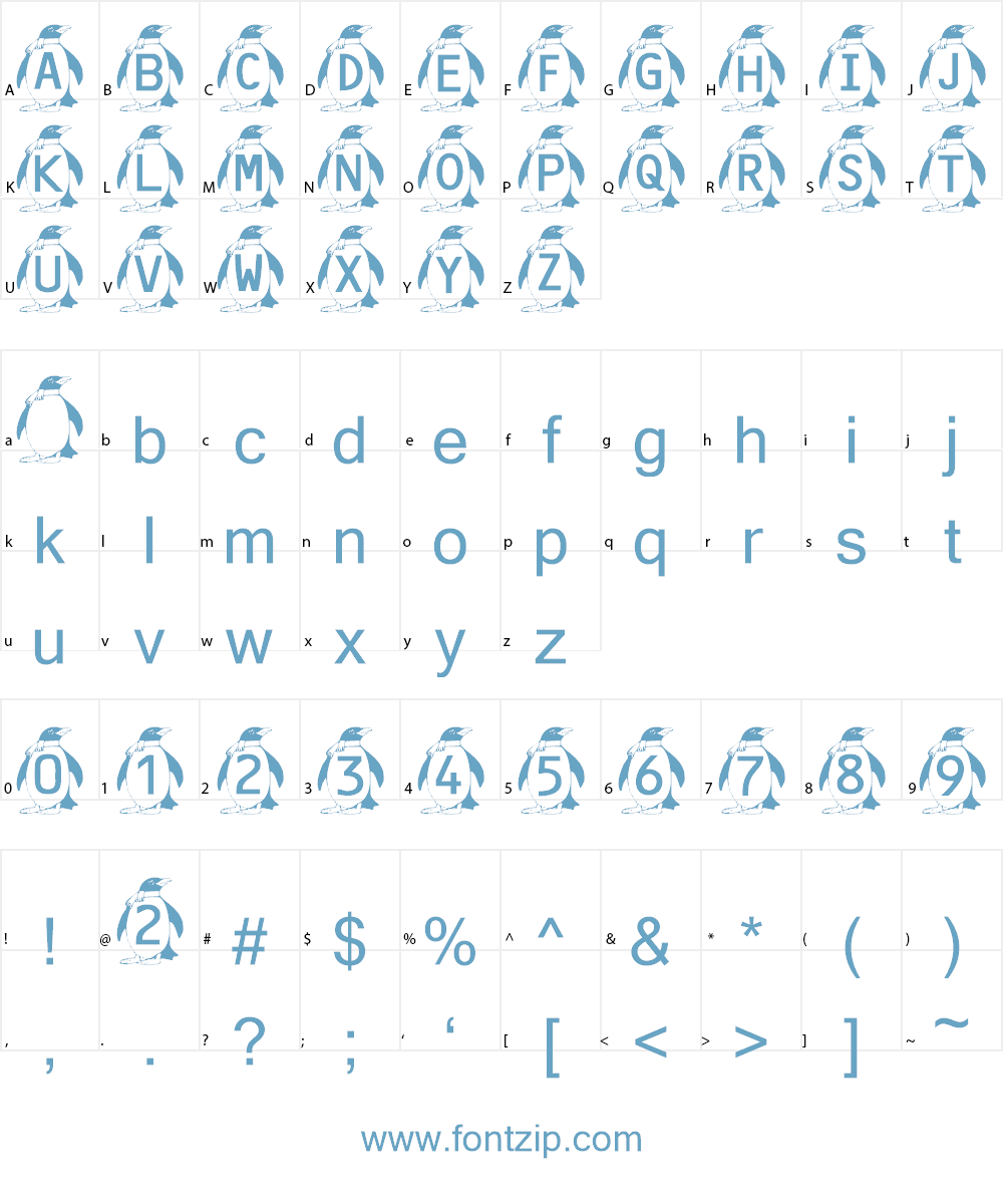 Summer's Penguins Font Character